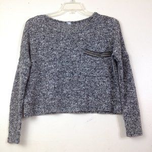 Express Black Long Sleeve Chain Pocket Sweater Top M